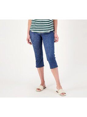 NYDJ Capri Jeans Size 0 Curves 360 Slim Straight Cropped Denim Blue Caliente NEW